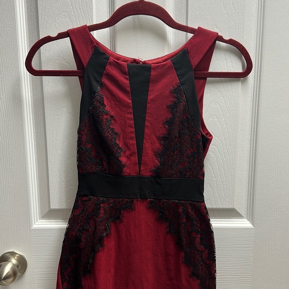 Teeze Me Dresses & Skirts - Burgundy and black lace cocktail dress